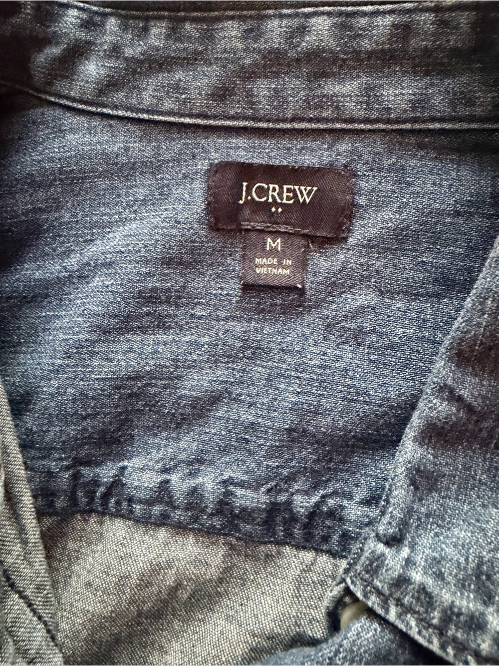 J. Crew Classic Blue Medium Wash Cotton Denim Button-Down Shirt Women’s M - Picture 6 of 9